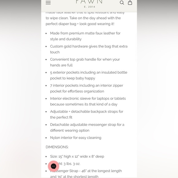 The Fawn + Nordstrom Square Diaper Bag - Beige - Picture 16 of 16